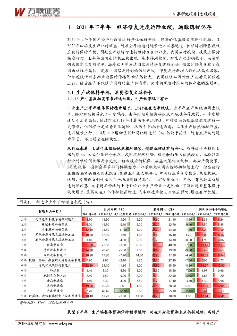 2021年下半年宏观经济展望 ：经济增速迈入新平台全球通胀格局改变.pdf_第4页