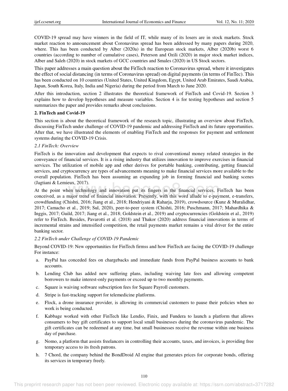 新冠疫情下金融科技与社交疏远的动态关系：来自数字支付的证据（英文版）.pdf_第2页