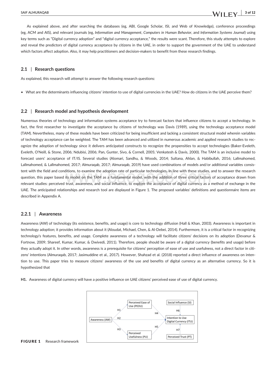 预测阿联酋使用数字货币意愿的决定因素：一项实证研究（英文版）.pdf_第3页