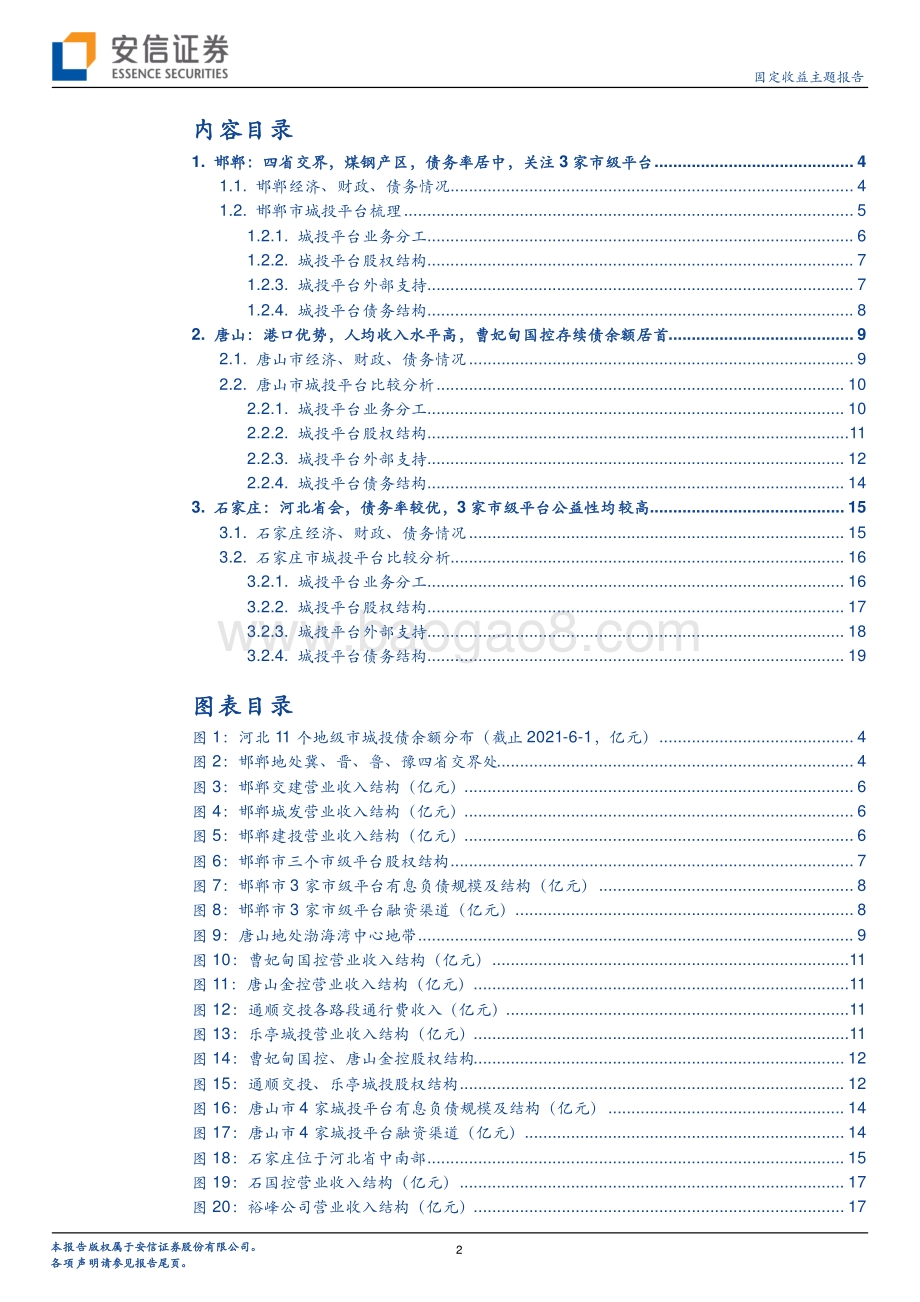 河北城投平台梳理（下）：邯郸、唐山、石家庄平台深度挖掘.pdf_第2页