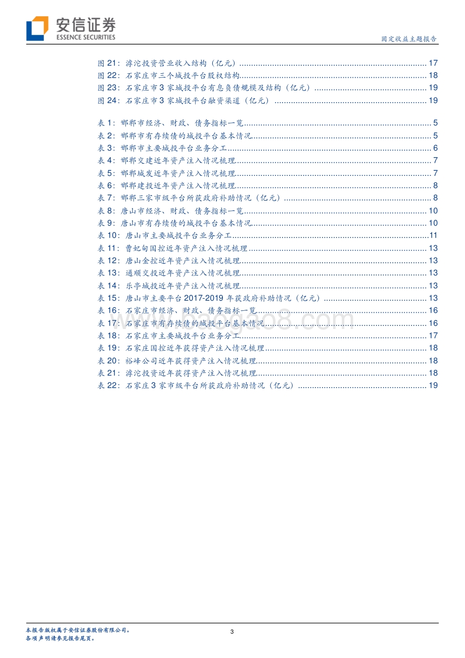 河北城投平台梳理（下）：邯郸、唐山、石家庄平台深度挖掘.pdf_第3页