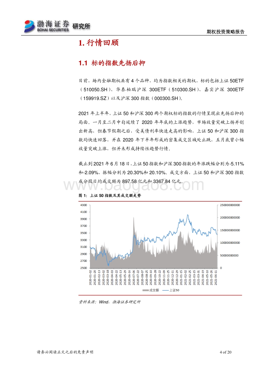 期权2021年半年度投资策略：市场偏震荡运行波动率策略小幅盈利.pdf_第4页