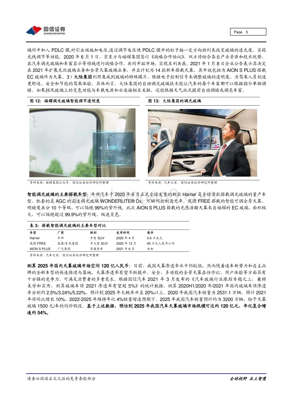 汽车玻璃行业跟踪点评之四：广汽埃安光感浩瀚天幕首发电致变色调光玻璃尽显风采.pdf_第5页
