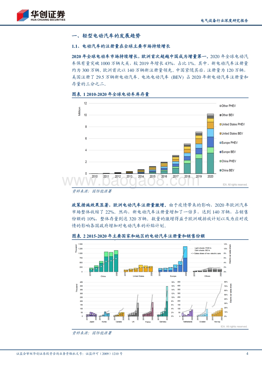 全球电动车市场展望系列一：轻型车主导增量重型车蓄势待发充电桩加速配套.pdf_第4页