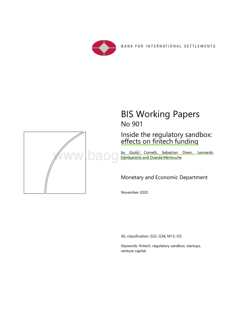 监管沙盒：对金融科技融资的影响（英文版）.pdf_第1页