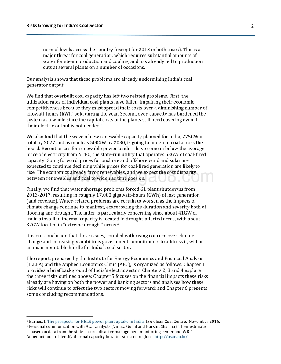 印度煤电部门的风险不断增加：装机容量过剩、水资源短缺和可再生能源增加了燃煤机组的压力（英文版）.pdf_第2页