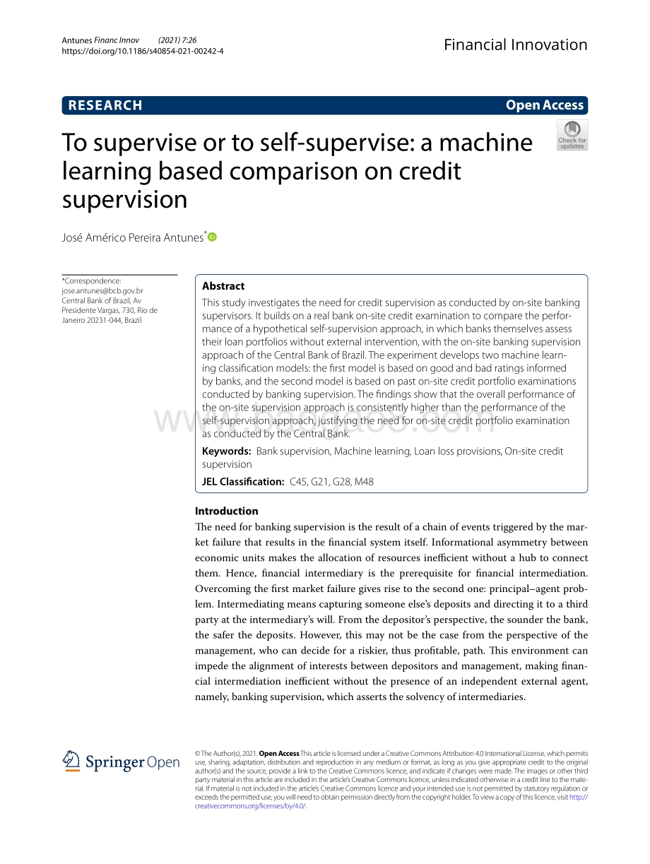 监督或自我监督：机遇机器学习的信用监督比较（英文版）.pdf_第1页