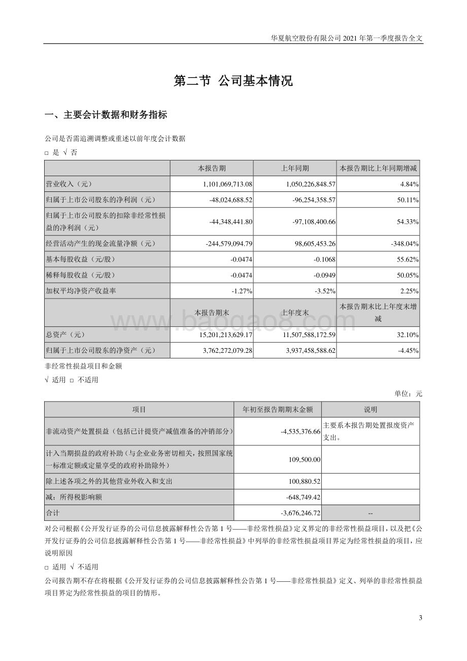 华夏航空2021年第一季度报告.pdf_第3页