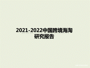 2021-2022中国跨境海淘研究报告.pptx