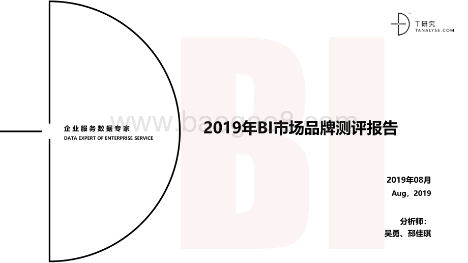 2019年BI市场品牌测评报告.pdf_第1页