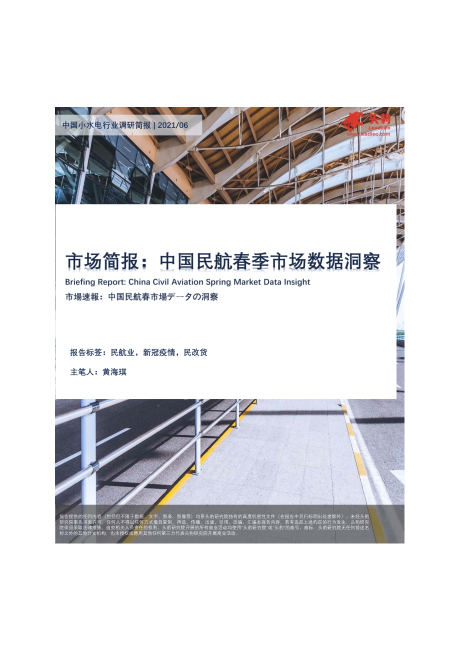 中国小水电行业调研简报：中国民航春季市场数据洞察.pdf_第1页
