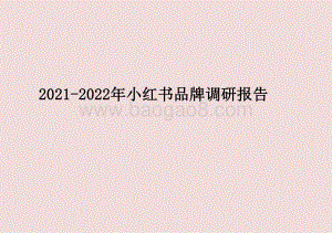 2021-2022年小红书品牌调研报告.pptx