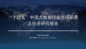 2021年“十四五”中国大数据行业市场前景及投资研究报告.pdf