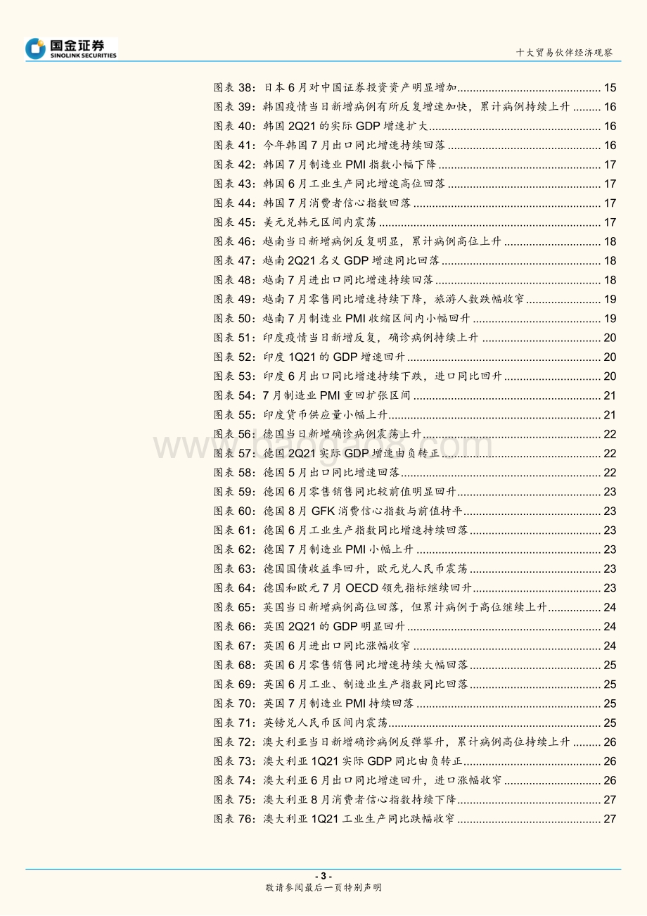 十大贸易伙伴经济观察：疫情反复全球复苏进展分化.pdf_第3页