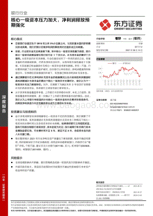 银行行业深度报告：核心一级资本压力加大净利润释放预期强化.pdf