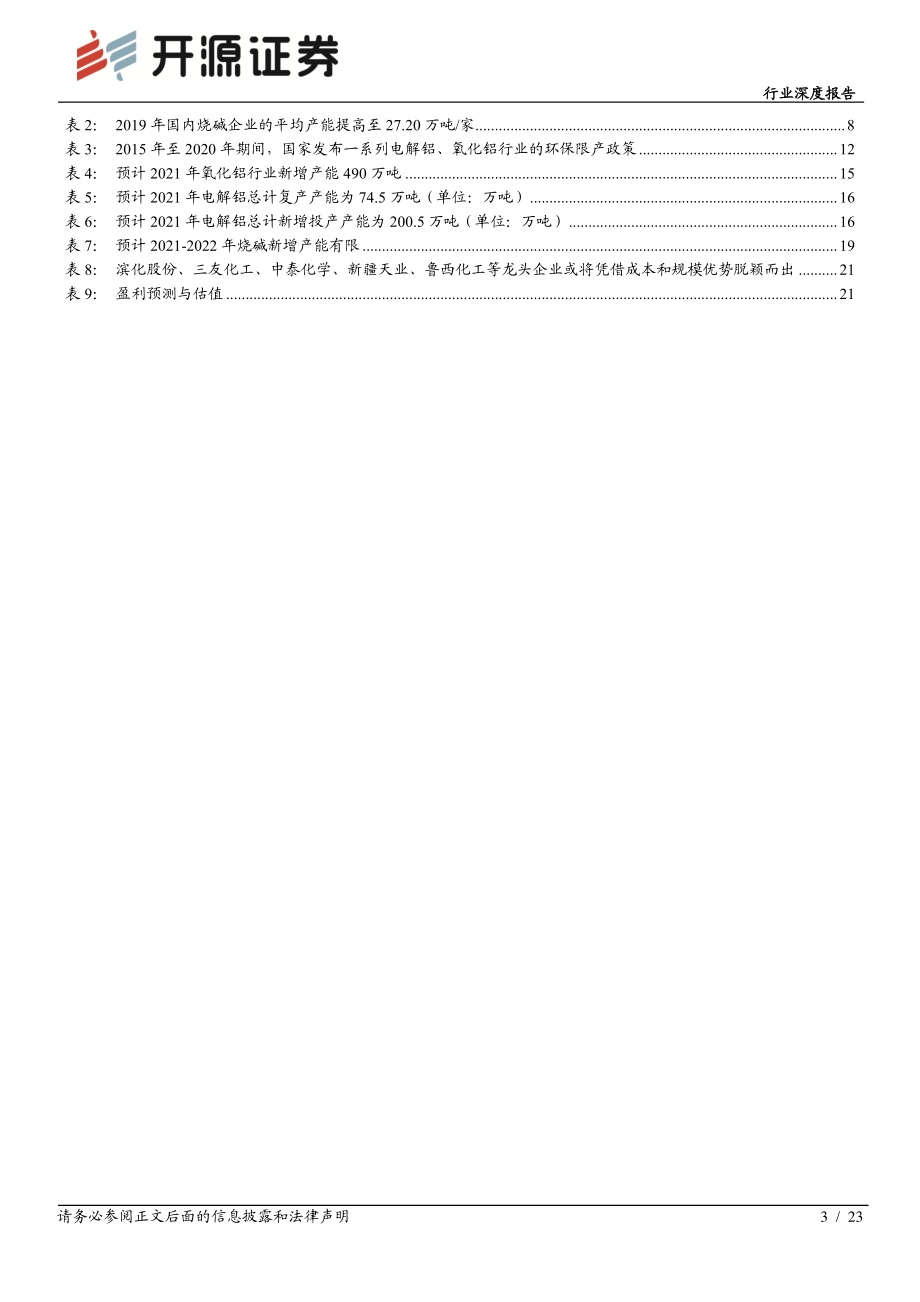 化工行业深度报告：碳中和背景下烧碱扩张放缓景气上行蓄势待发.pdf_第3页