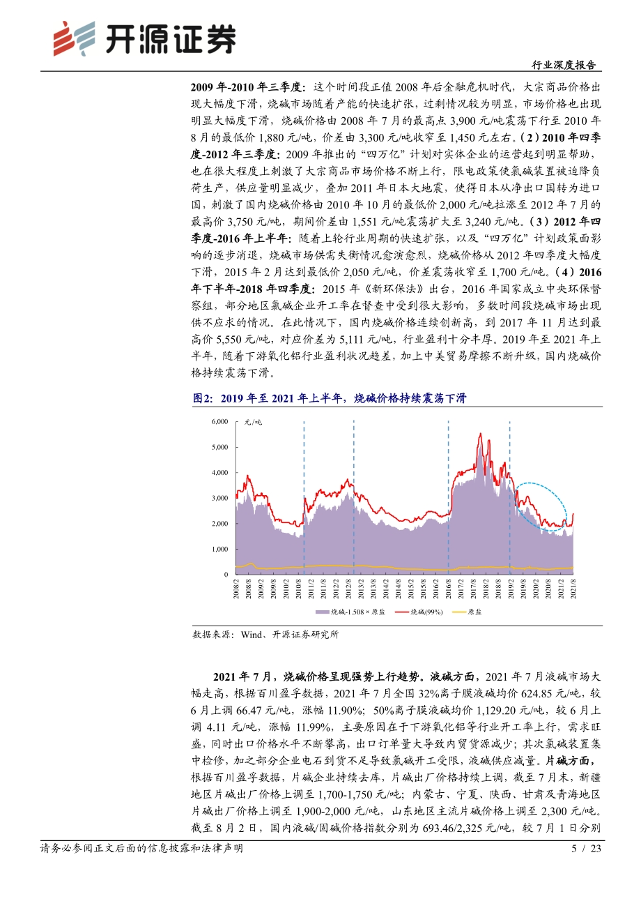化工行业深度报告：碳中和背景下烧碱扩张放缓景气上行蓄势待发.pdf_第5页