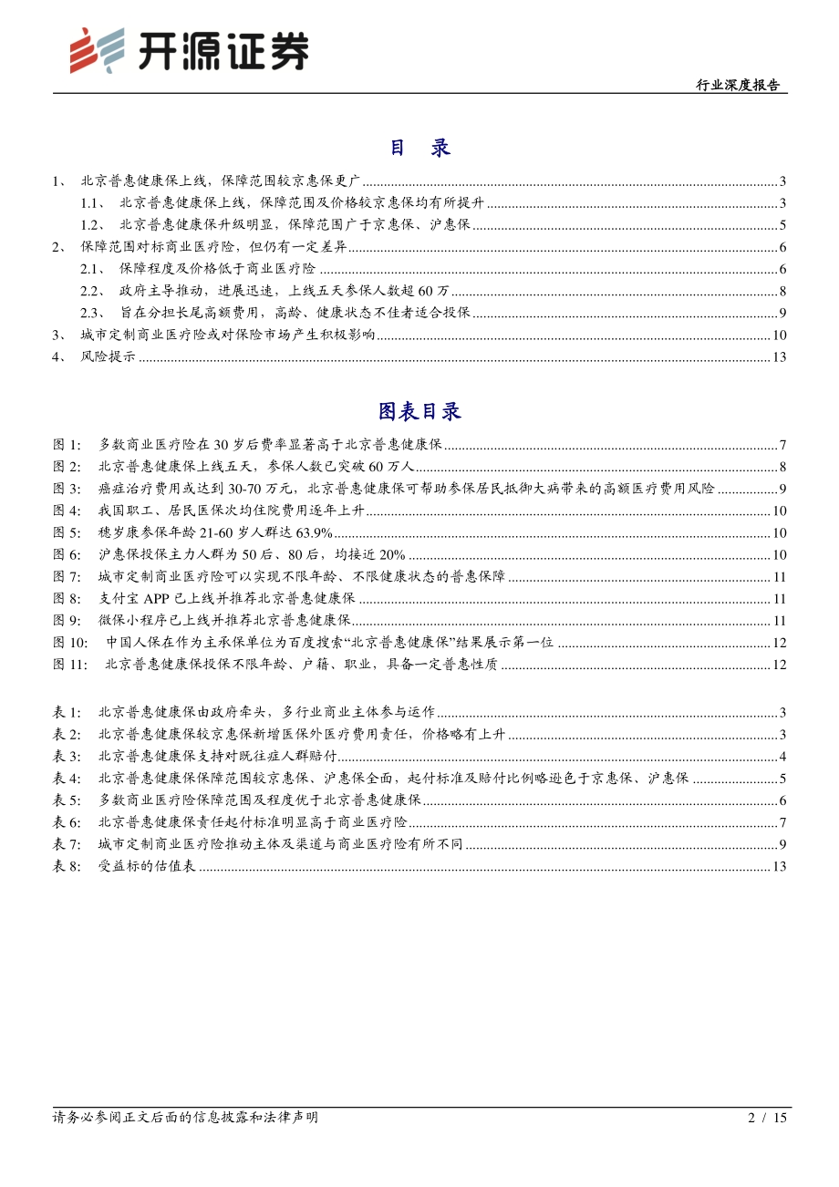 北京普惠健康保分析报告：城市惠民保定位逐渐清晰商业医疗险或受益.pdf_第2页