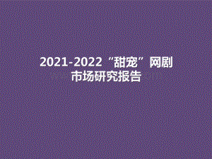 2021-2022“甜宠”网剧市场研究报告.pptx