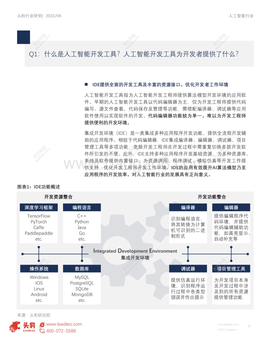 人工智能行业系列（四）：人工智能开发工具产品三大核心竞争力.pdf_第2页