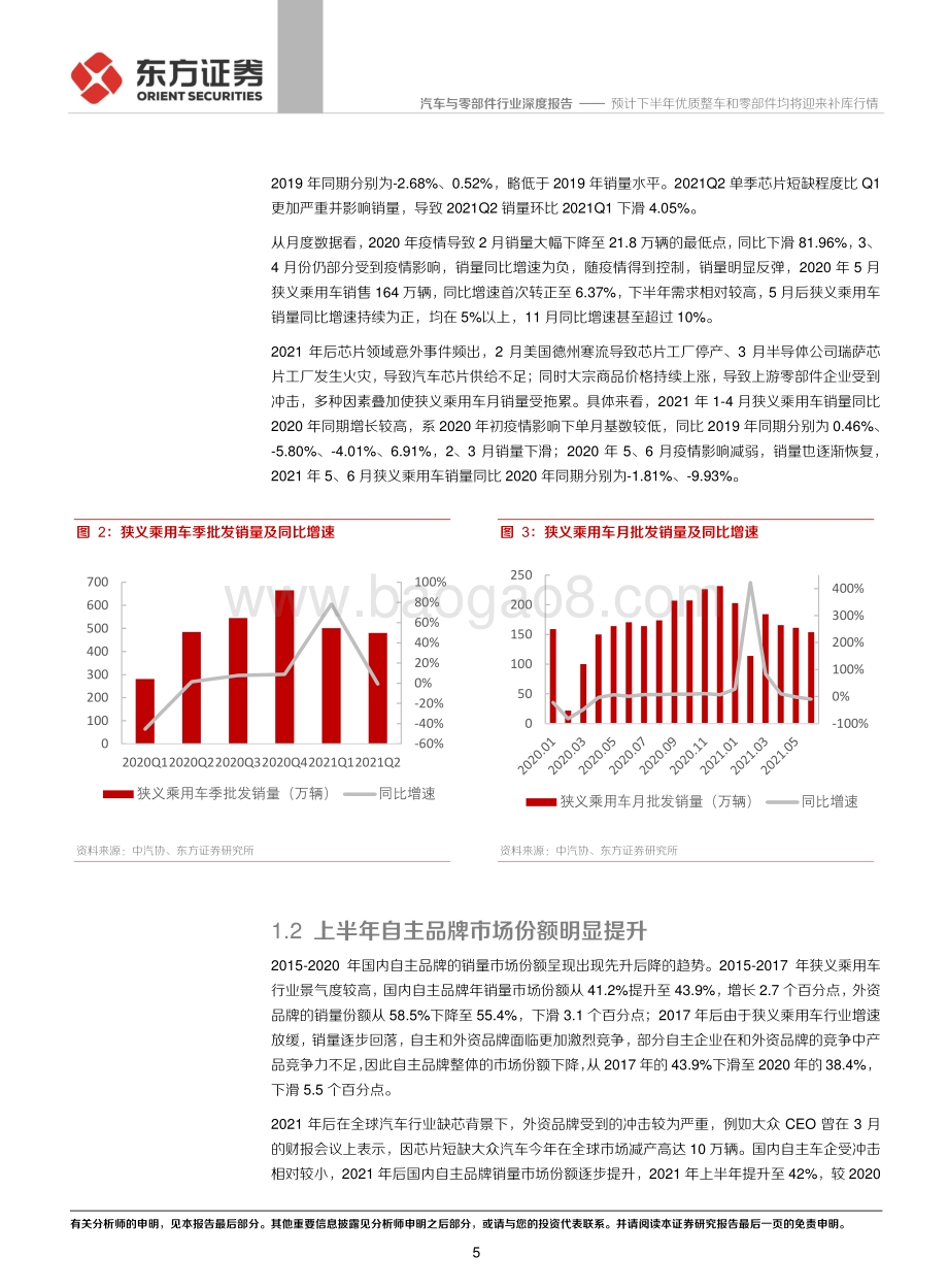 主要汽车公司中报前瞻：预计下半年优质整车和零部件均将迎补库行情.pdf_第5页