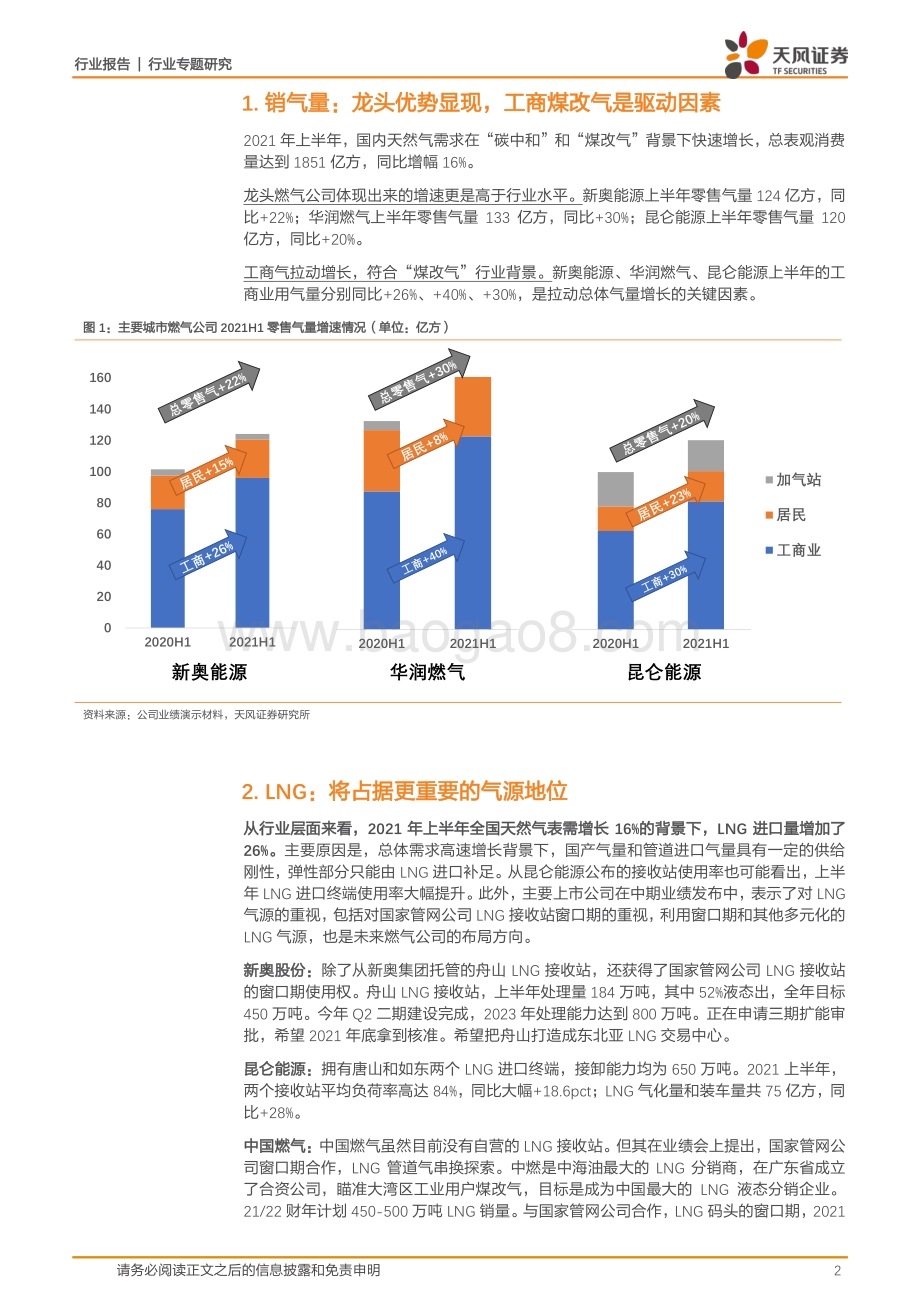 石油化工行业专题研究：透过燃气公司中报看天然气行业发展趋势.pdf_第2页