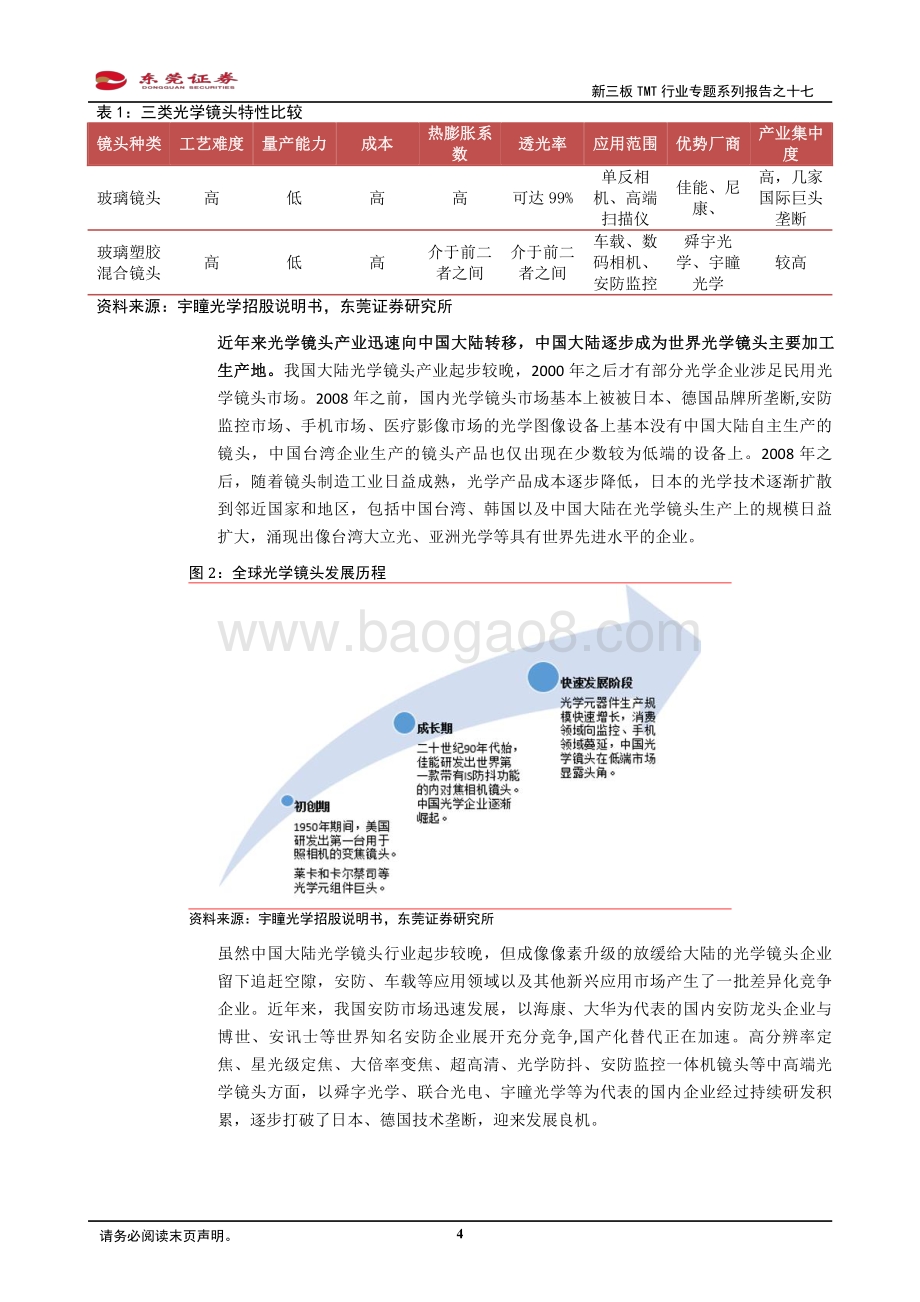 光学镜头：行业景气高企安防、车载驱动发展.pdf_第4页