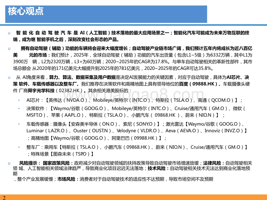 2021-2022自动驾驶产业链及相关港美股标的梳理报告.pptx_第2页