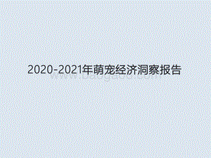 2020-2021年萌宠经济洞察报告.pptx