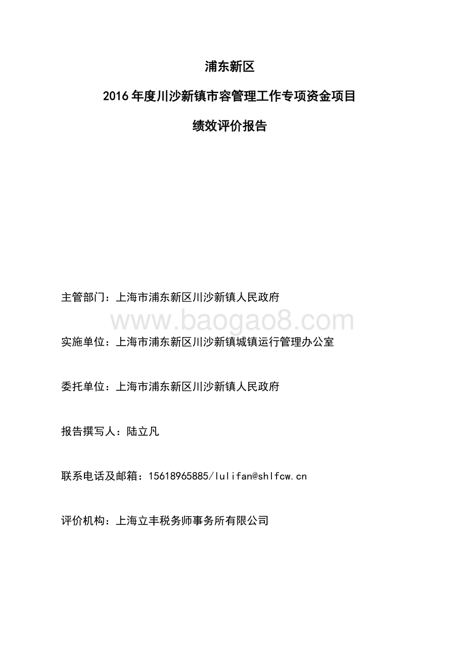 2016年度川沙新镇市容管理工作专项资金项目绩效评价报告.docx_第3页
