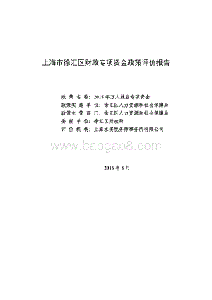 2015 年万人就业专项资金绩效评价报告.pdf