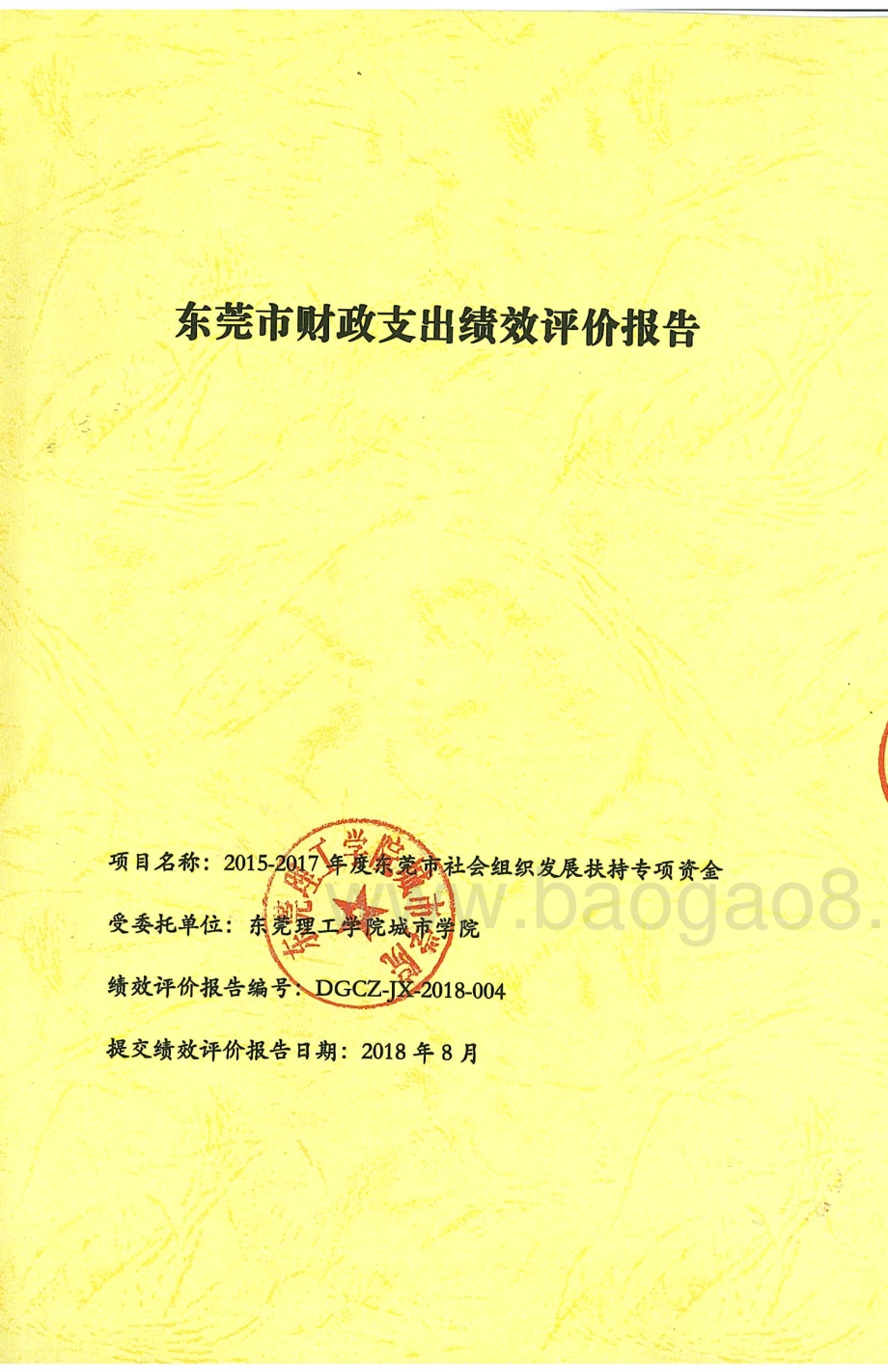 2015-2017年度社会组织发展扶持专项资金绩效评价报告.pdf_第1页