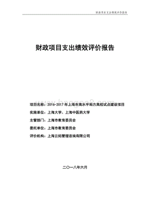 2016-2017 年上海市高水平地方高校试点建设项目绩效评价报告.pdf