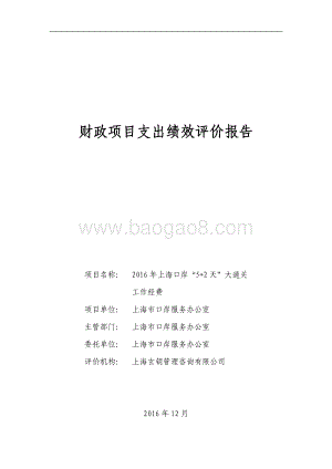 2016 年上海口岸“5+2 天”大通关工作经费绩效评价报告.pdf
