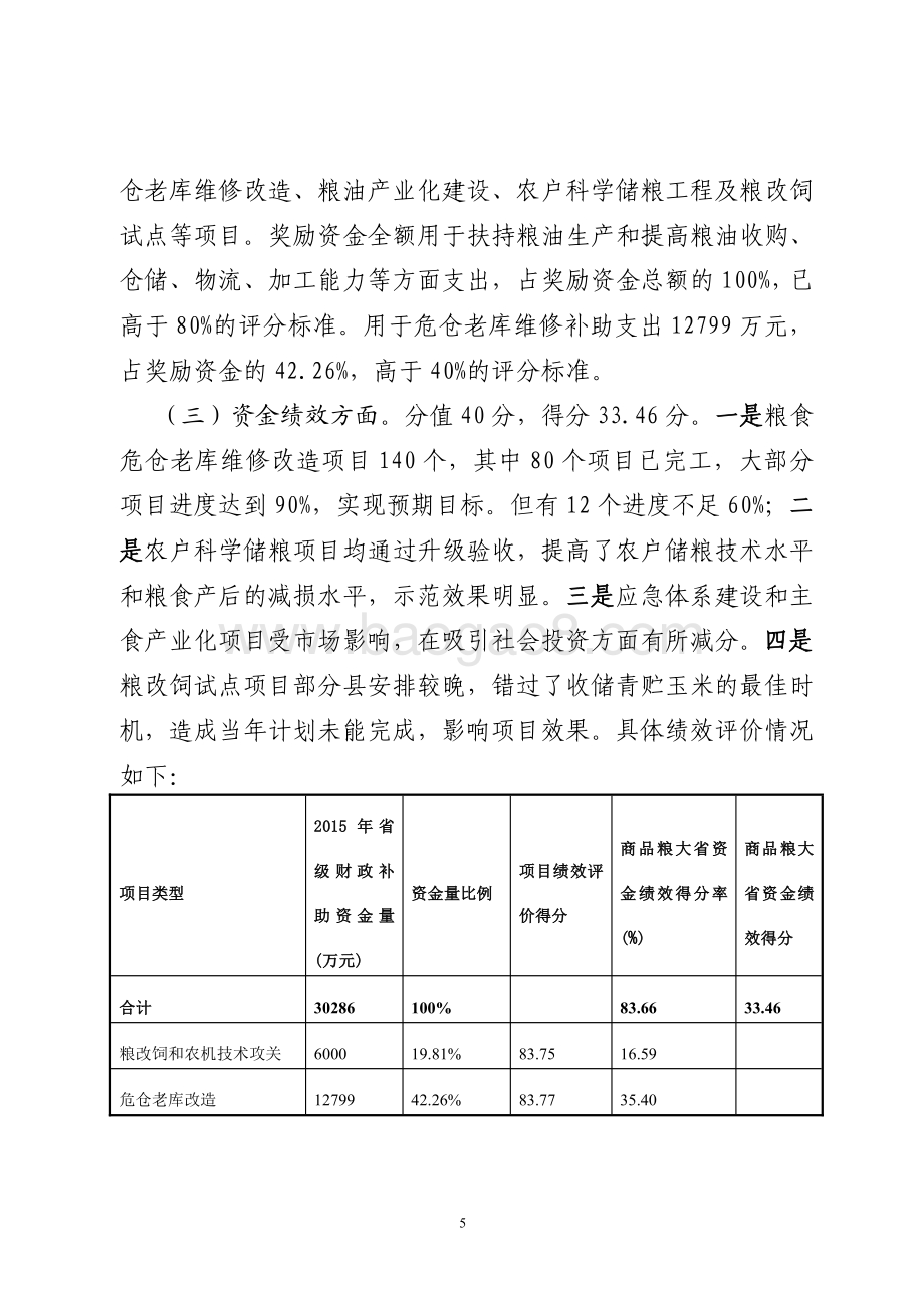 2015年中央财政商品粮大省奖励资金绩效评价报告（山东）.pdf_第5页