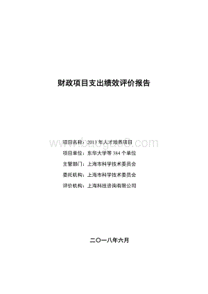 2013 年人才培养项目绩效评价报告.pdf