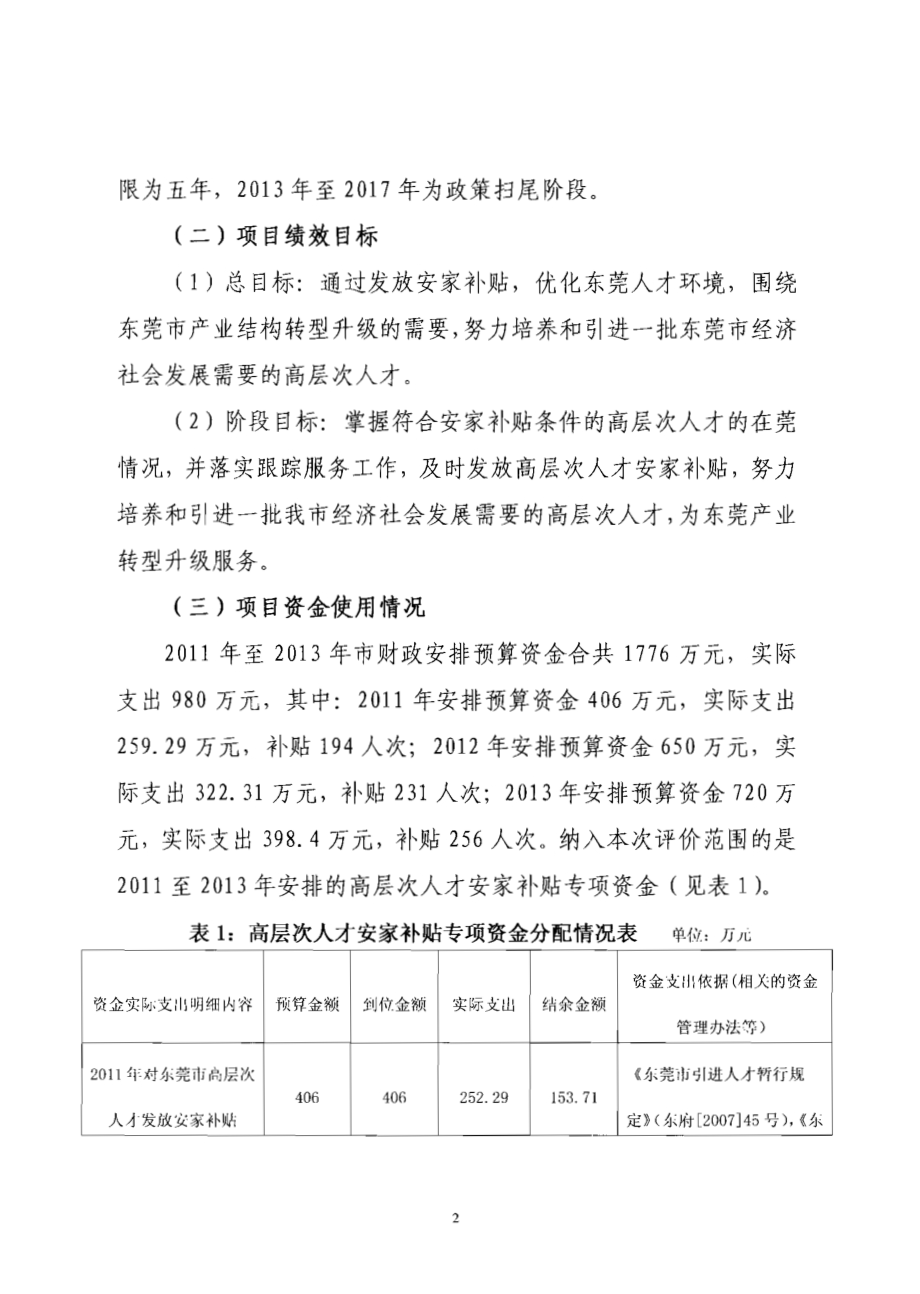 2011至2013年度东莞市高层次人才安家补贴项目第三方重点绩效评价报告.pdf_第4页