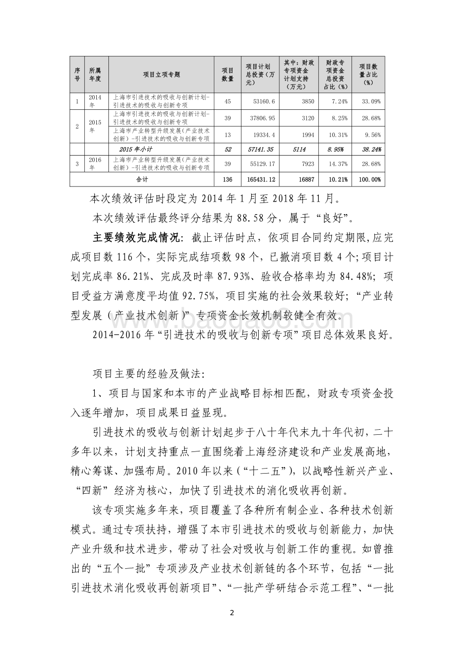 2014-2016 年“上海市产业转型升级发展（产业技术创新）-引进技术的吸收与创新专项”项目绩效评价报告.pdf_第4页