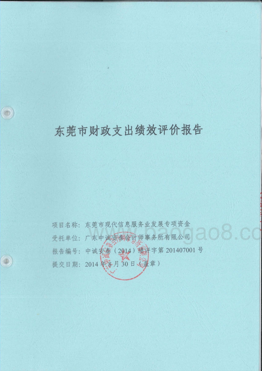 2010-2011年度东莞市现代信息服务业发展专项资金项目第三方重点绩效评价报告.pdf_第1页