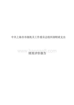 （组织部）中共上海市市级机关工作委员会组织部财政支出项目支出绩效评价报告.pdf