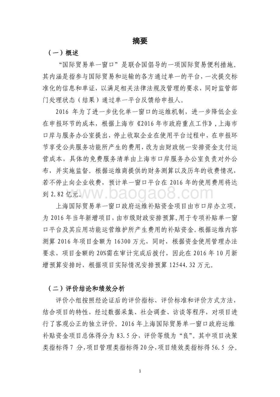 2016 年上海国际贸易单一窗口政府运维补贴绩效评价报告.pdf_第3页