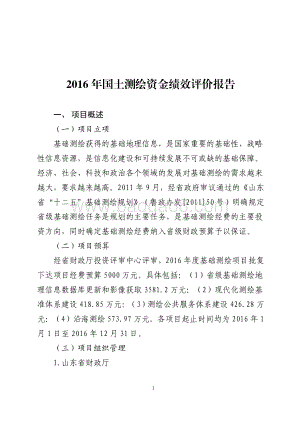2016年国土测绘资金绩效评价报告（山东）.pdf