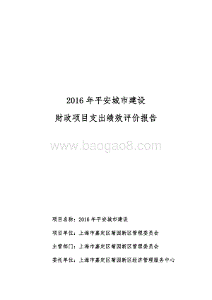 2016年平安城市建设项目财政支出绩效评价报告.docx