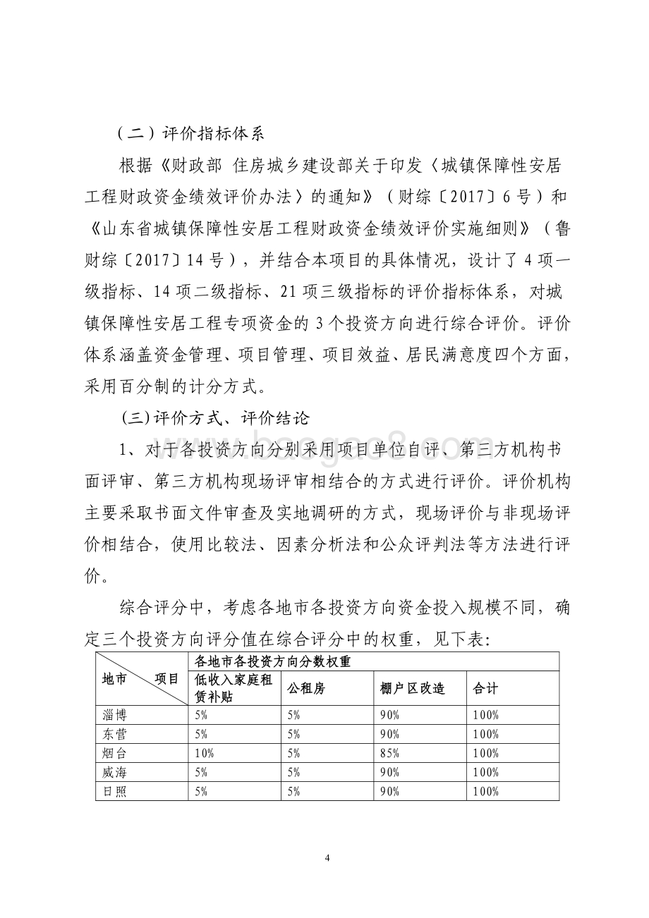 2016年保障性住房省级奖补引导资金绩效评价报告（山东）.pdf_第4页