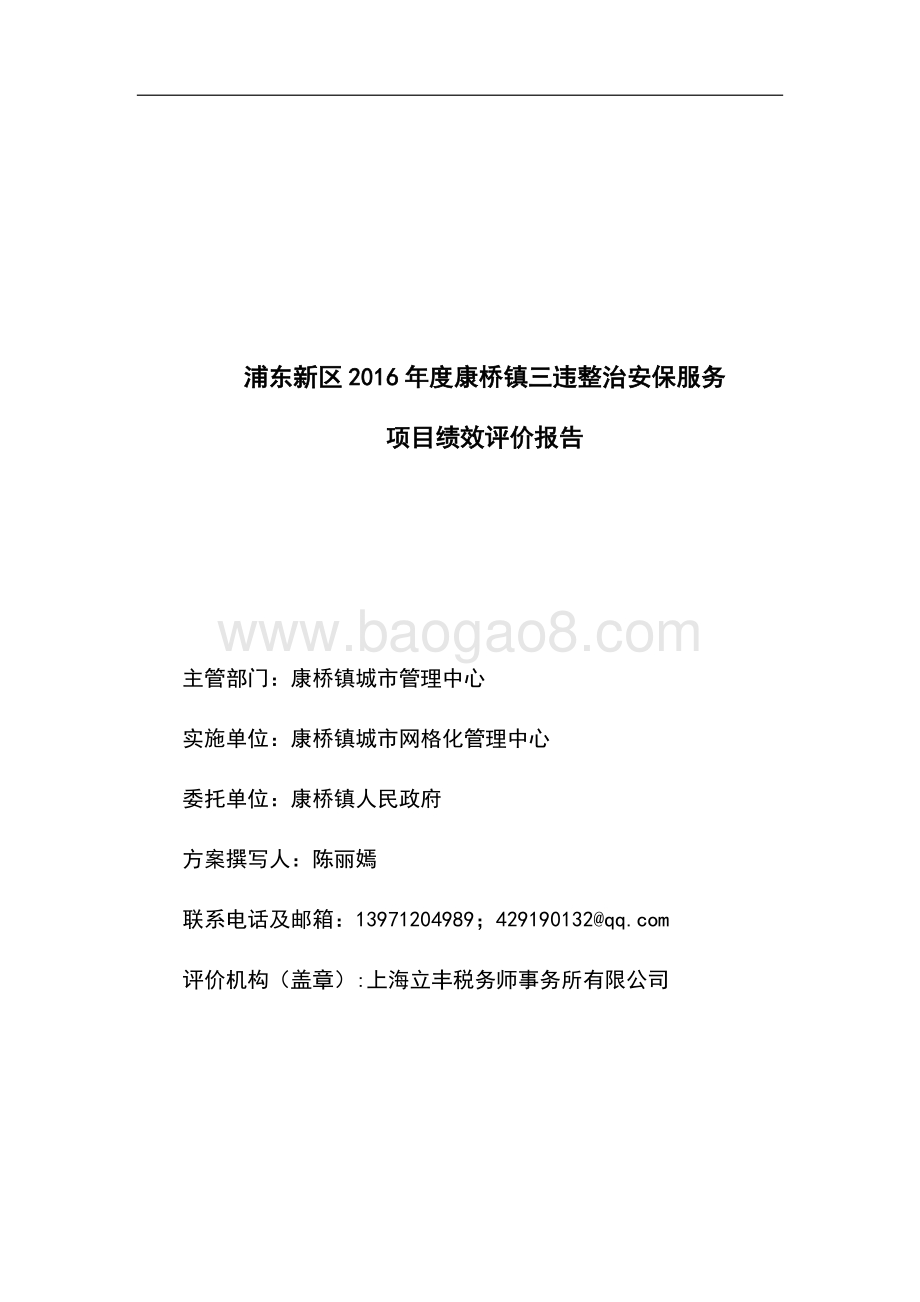 2016年度康桥镇三违整治安保服务项目绩效评价报告.doc_第3页