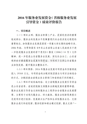 2016年服务业发展资金（省级服务业发展引导资金）绩效评价报告（山东）.pdf