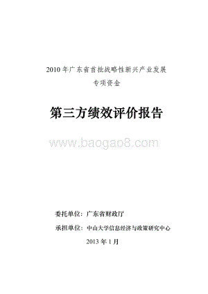 2010 年广东省首批战略性新兴产业发展专项资金第三方绩效评价报告.pdf