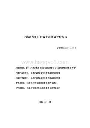2016 年虹梅路街道市容环境社会化管理项目绩效评价.pdf
