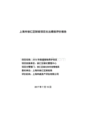 2016 年街道绿地养护项目绩效评价报告.pdf