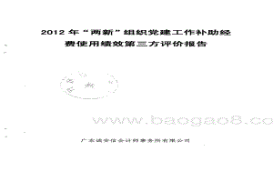 2012年“两新”组织党建工作补助经费使用绩效第三方评价报告 .pdf
